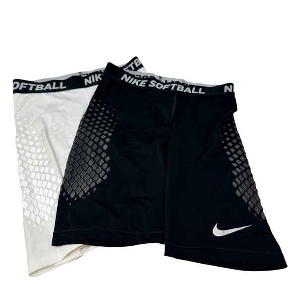 Nike Softball Sliding Shorts Women Lot 2 Small Black White AV6633 Compression - Picture 1 of 11